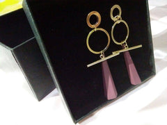 Bông tai tòn teng gỗ hình học