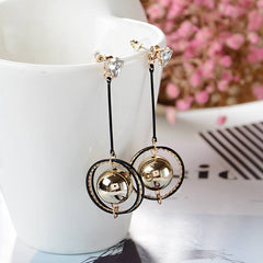 Bông tai tòn teng khoen phối đá