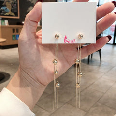 Bông tai tòn teng 4 hạt trai