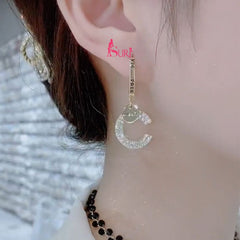 Bông Tai Tòn Teng Bất Đối Xứng CD Đính Đá Lạ Mắt