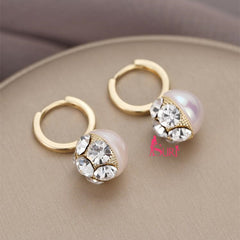 Bông Tai Tòn Teng Khoen 3 Hạt Trai Đính Đá Sáng 2 Mặt