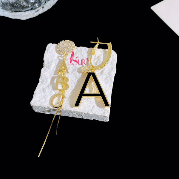 Bông Tai Tòn Teng Bất Đối Xứng Phối Chữ ABC