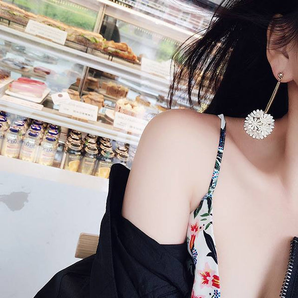 Bông tai tòn teng hoa cúc nhỏ