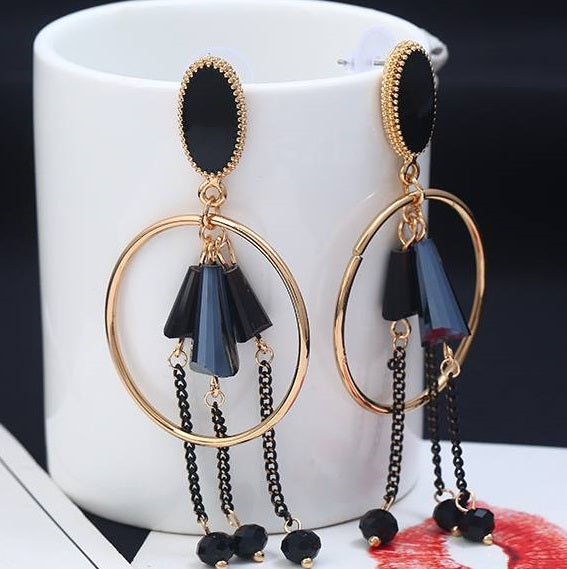 Bông tai tua rua phối khoen