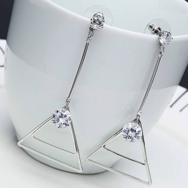 Bông tai tòn teng tam giác kép