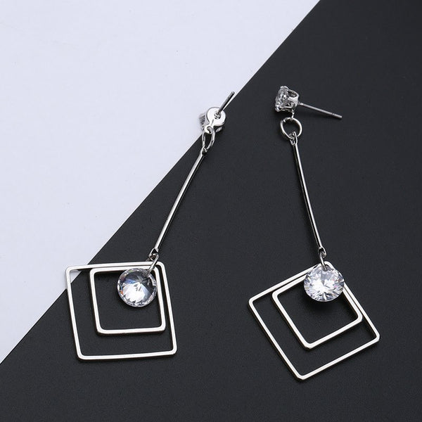 Bông tai tòn teng hình thoi kép