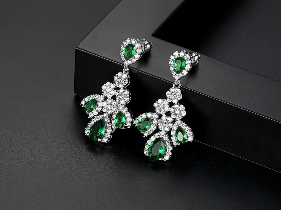 Bông Tai Tòn Teng Đính Đá CZ Cao Cấp