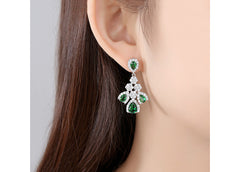 Bông Tai Tòn Teng Đính Đá CZ Cao Cấp