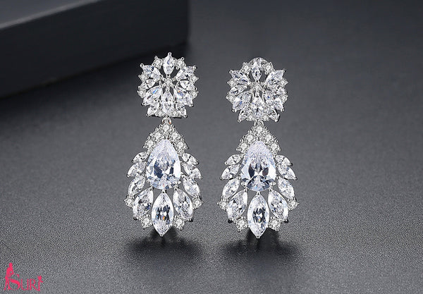 Bông Tai Đá Trắng CZ Dự Tiệc Cao Cấp