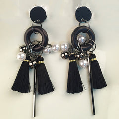 Bông tai tòn teng tua rua kép