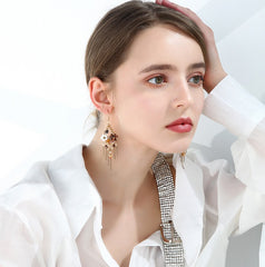 Bông Tai Tòn Teng Tua Rua Đá Màu