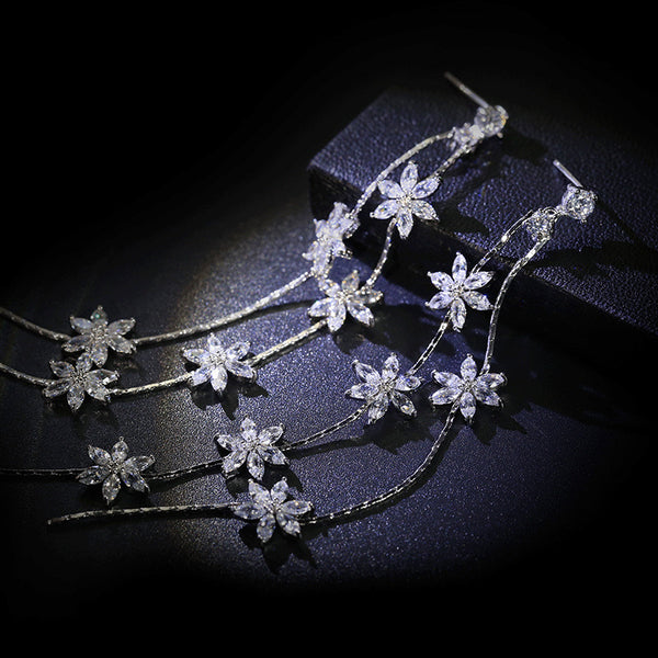 Bông Tai Tòn Teng Hoa Rơi Cao Cấp