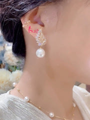 Bông Tai Ngọc Trai Cánh Thiên Thần