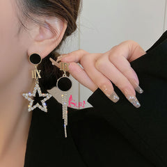 Bông Tai Tòn Teng Bất Đối Xứng Ngôi Sao La Mã Cá Tính