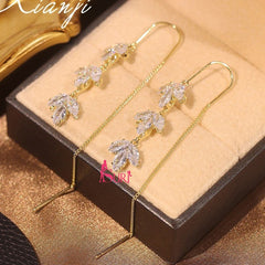 Bông Tai Tòn Teng Tua Rua Vàng Thiết Kế Dáng Dài Độc Đáo