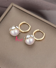 Bông Tai Tòn Teng Khoen 3 Hạt Trai Đính Đá Sáng 2 Mặt