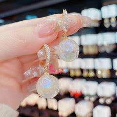 Bông Tai Tòn Teng Khoen Ngọc Trai 1 Hạt Phối Đá Sáng