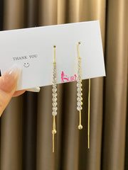 Bông Tai Tòn Teng Tua Rua Vàng Thiết Kế Dáng Dài Độc Đáo