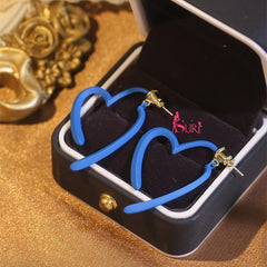 Bông Tai Tòn Teng Kiểu Dáng Trái Tim Màu Xanh Nổi Bật