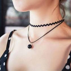 Vòng cổ choker châu  kép