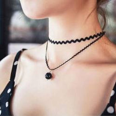 Vòng cổ choker châu  kép