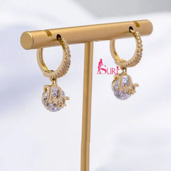 Bông Tai Khoen Đá Phối Chữ D Siêu yêu