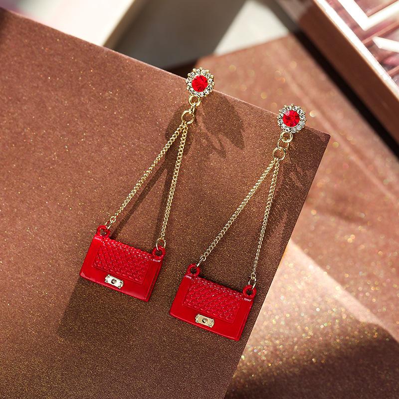 Bông Tai Tòn Teng Túi Xách Đỏ