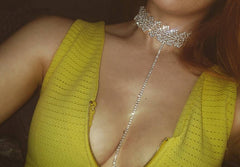 vòng cổ choker đá hoa văn