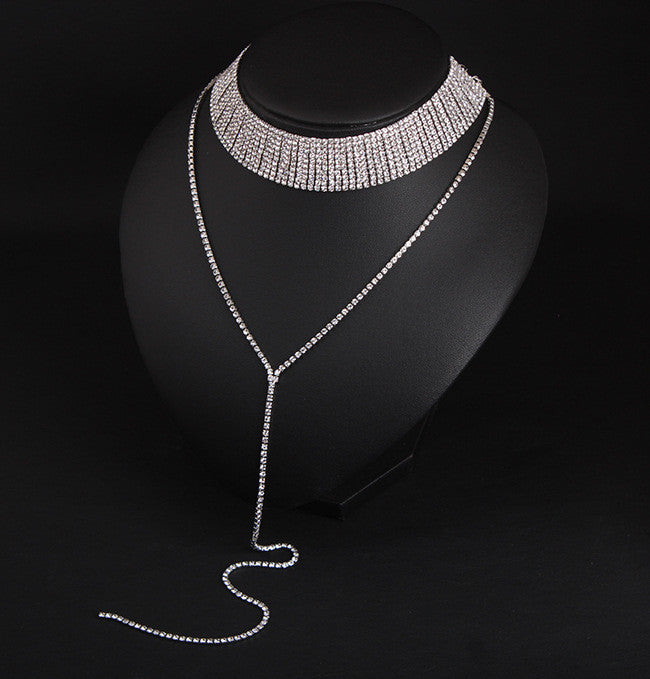 Vòng cổ choker đá kép