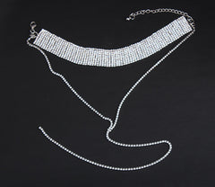 Vòng cổ choker đá kép