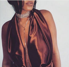 Vòng cổ choker đá kép