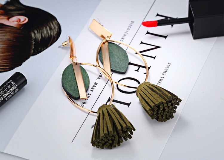 Bông Tai Tua Rua Dáng Dài Hàn Quốc