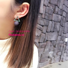 Bông tai tam giác châu đa sắc màu