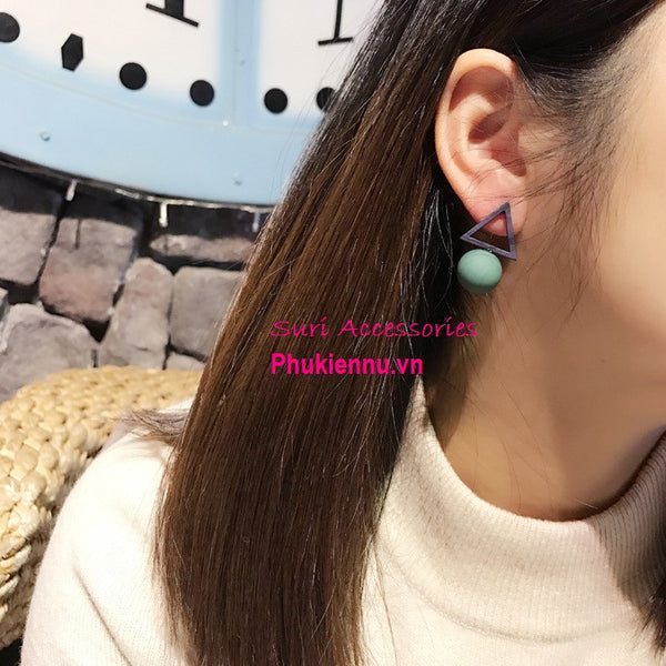 Bông tai tam giác châu đa sắc màu