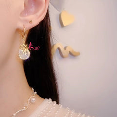 Bông Tai Tòn Teng Kiểu Dáng Hoa Sen Đá Mắt Mèo Phối Số 1314