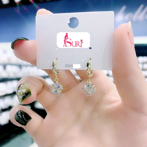 Bông Tai Khoen Vàng Tòn Teng Đính Đá Sáng Đơn GIản