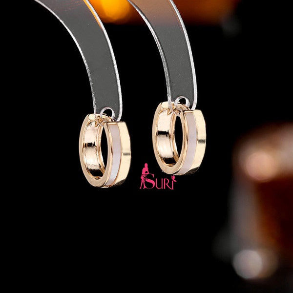 Bông Tai Khoen Tròn Vàng Phối Xà Cừ Siêu Xinh