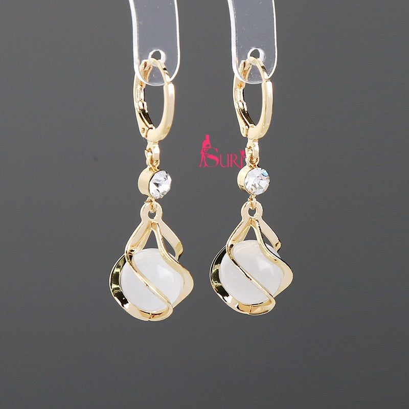 Bông Tai Tòn Teng Khoen Đá Mắt Mèo 1 Hạt