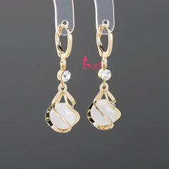 Bông Tai Tòn Teng Khoen Đá Mắt Mèo 1 Hạt