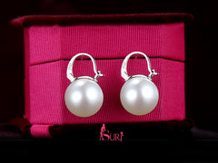 Bông Tai Ngọc Trai Thiết Kế Móc Vòng Cung