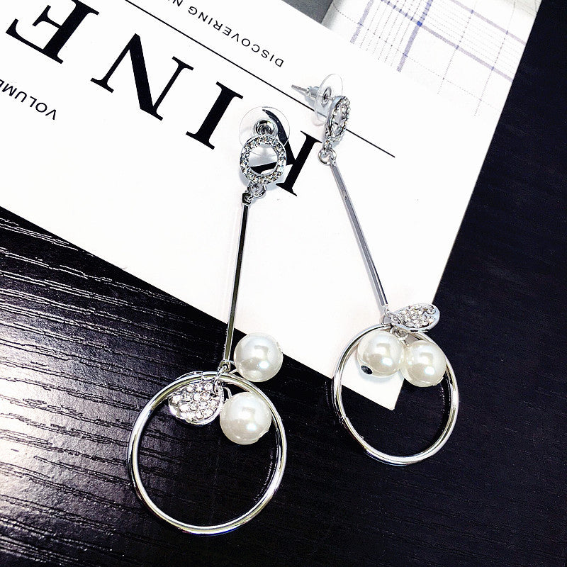 Bông tai tòn ten khoen tròn phối ngọc trai TS6