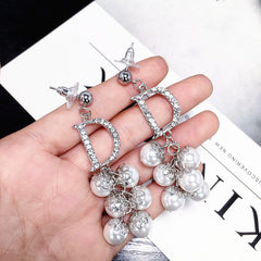 Bông Tai Tòn Teng Ngọc Trai Dạng Chuỗi