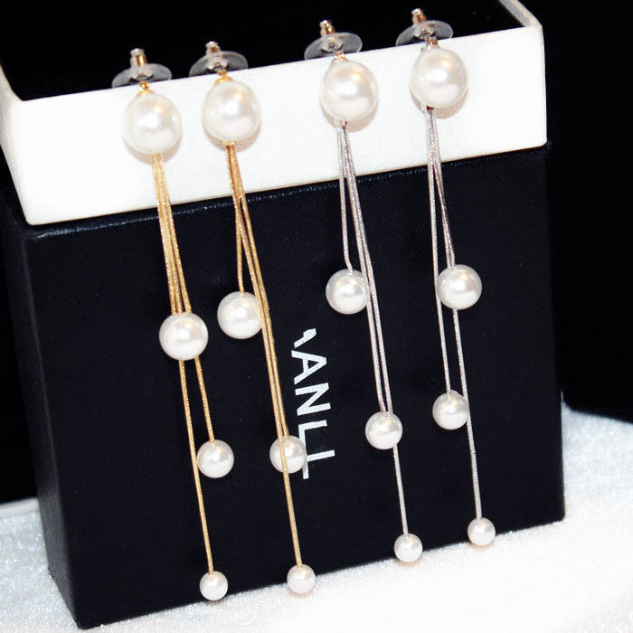 Bông tai ngọc trai dáng rơi sang chảnh