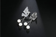 Bông Tai Tòn Teng ngọc Trai Cánh Bướm