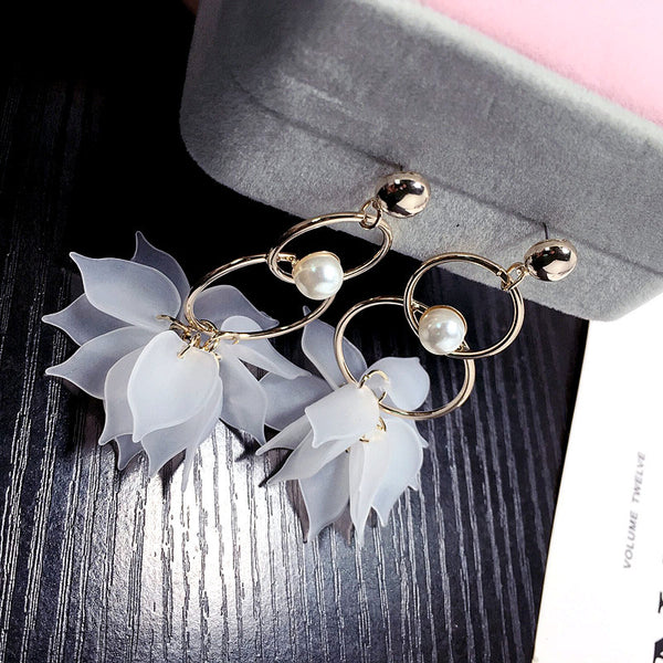 Bông tai tòn ten khoen tròn phối hoa TS5