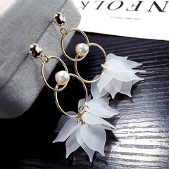 Bông tai tòn ten khoen tròn phối hoa TS5