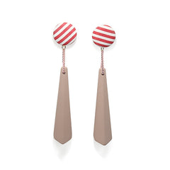 Bông tai tòn teng hình học giả gỗ