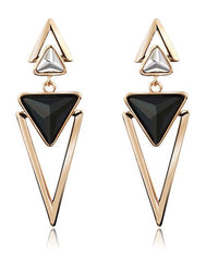 Bông tai tam giác dài đính đá