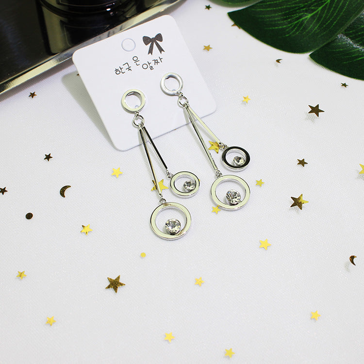 Bông tai tòn teng đôi khoen nhỏ