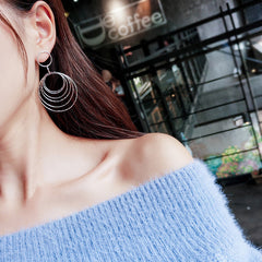 Bông tai tòn teng khoen tròn nhiều lớp